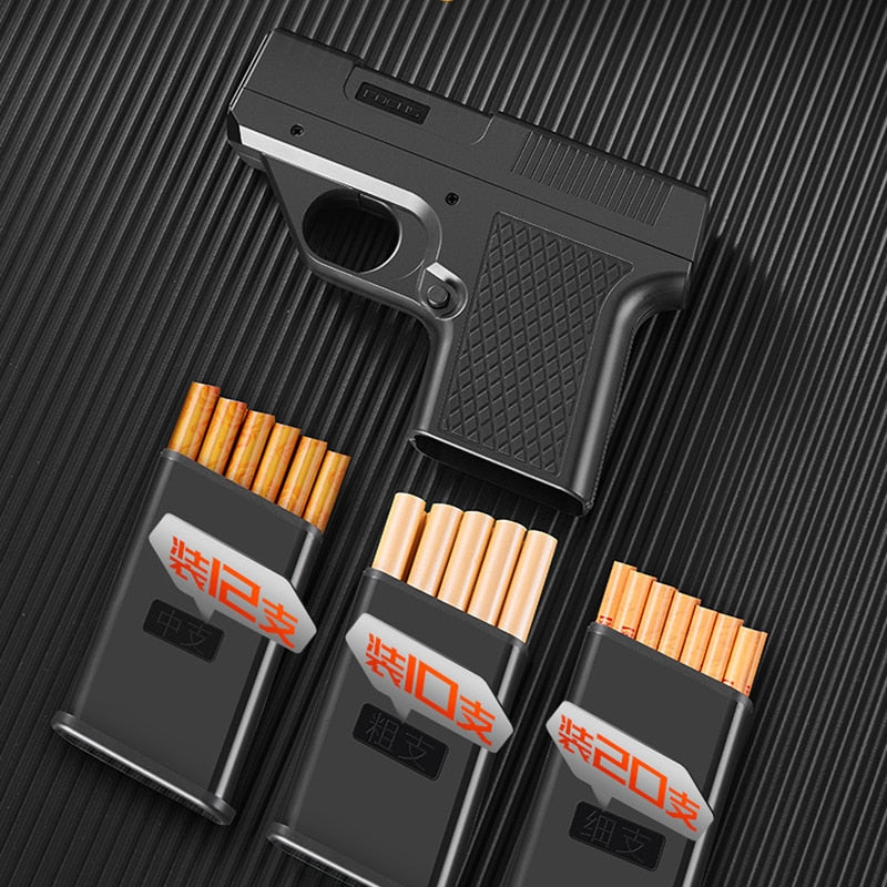 2023 NEW Multifunctional Pistol Lighter Gas Lighters Cigarette Case Windproof Cigar Cigarette Lighter Torch Jet Lighter Toys