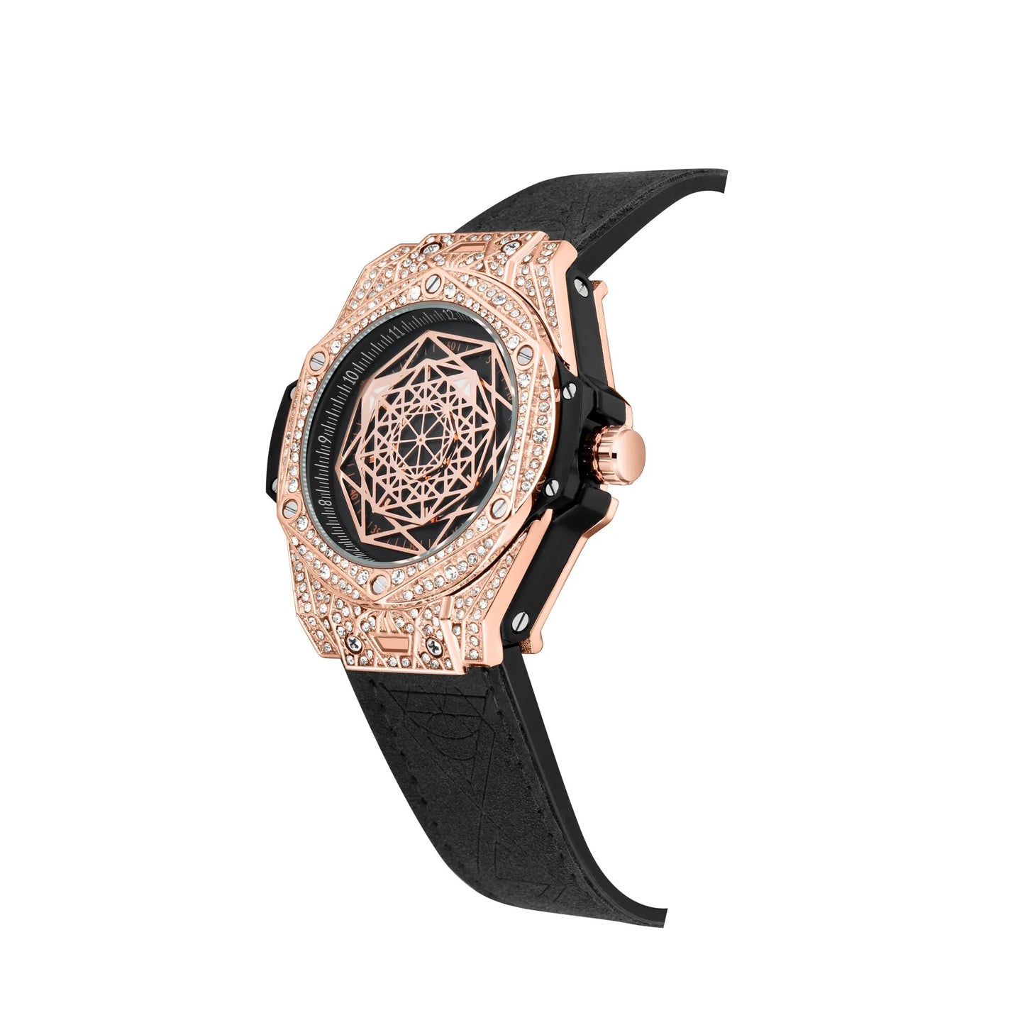 Watch For Men Fashion Big Dial Unique Watches Luxury Diamond Ice Out Waterproof 2023