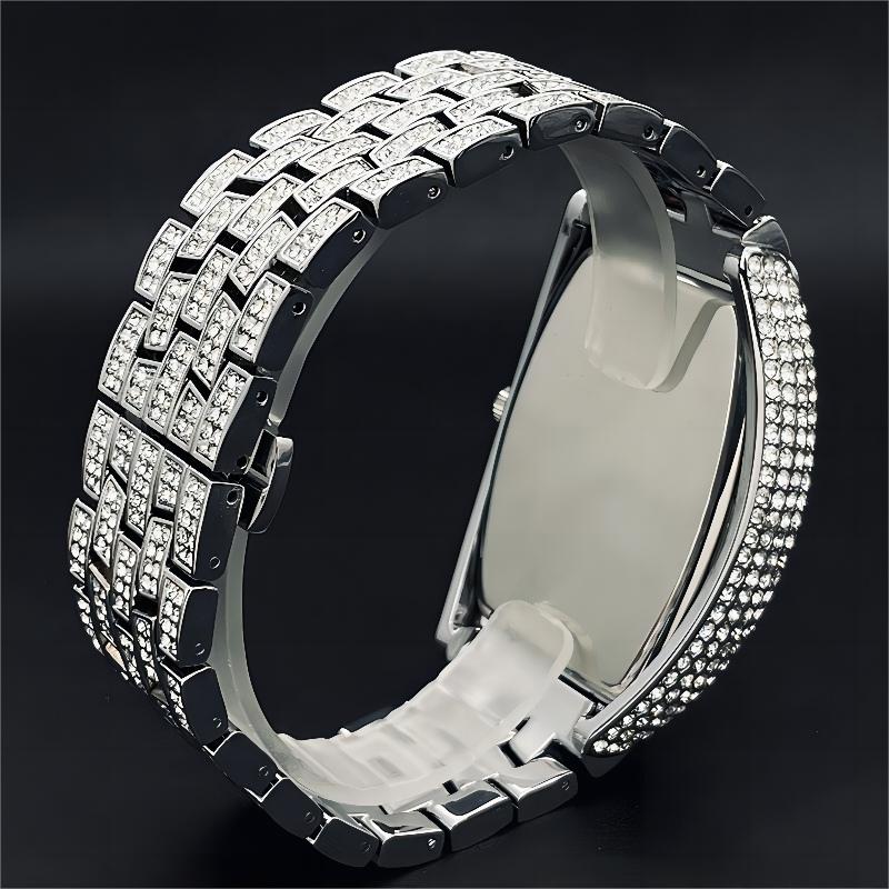 Luxury Mens Watches Fashion Hip Hop Iced Diamond Waterproof Tonneau AAA Quartz Wristwatch
