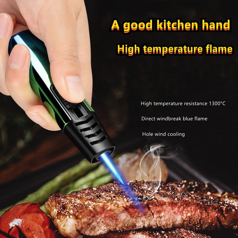 Metal Gradual Change Spray Gun Lighter Kitchen Lighter Household Small Tools Lighter BBQ Outdoor Lighter Practical Gadgets Gifts