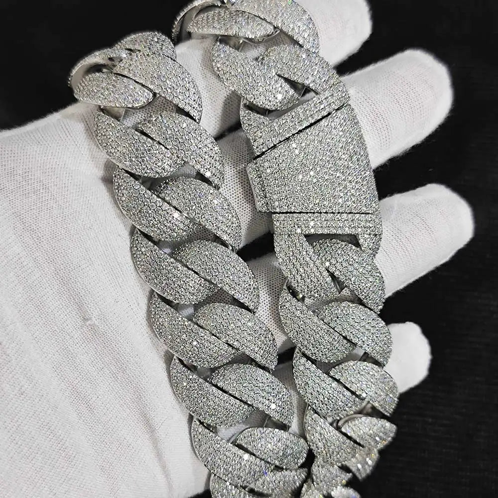 Full Iced Out Zircon 5-Row Stone Heavy And Thick Necklace 22mm Cuban Link