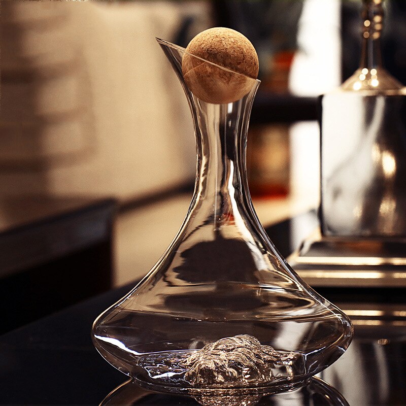 High Grade Iceberg Crystal Lead-free Glass Red Wine Decanter Fast Wine Dispenser Wine Set