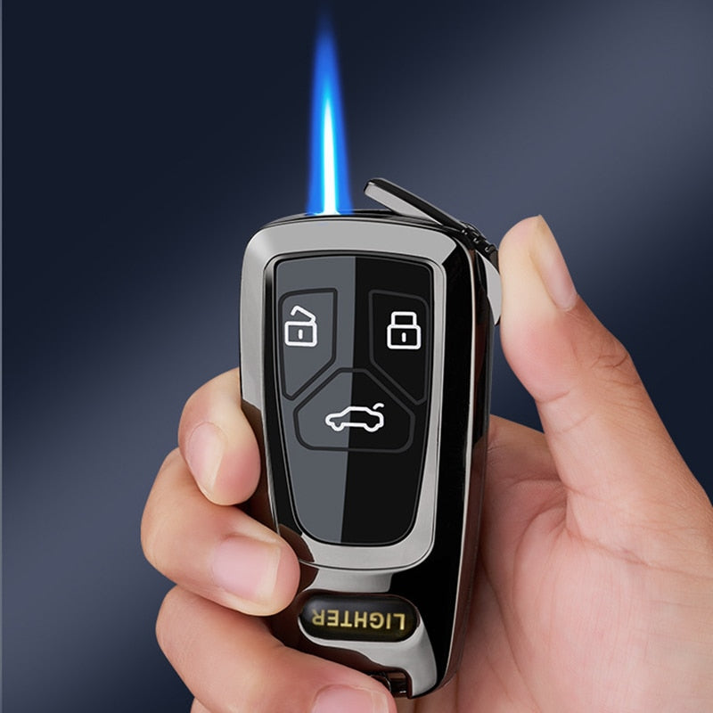 Windproof Torch Turbo Jet Lighter Butane Gas Inflated Cigar Creative Car Lighter Cigarette Metal Lighters Keychain Smoking Gift