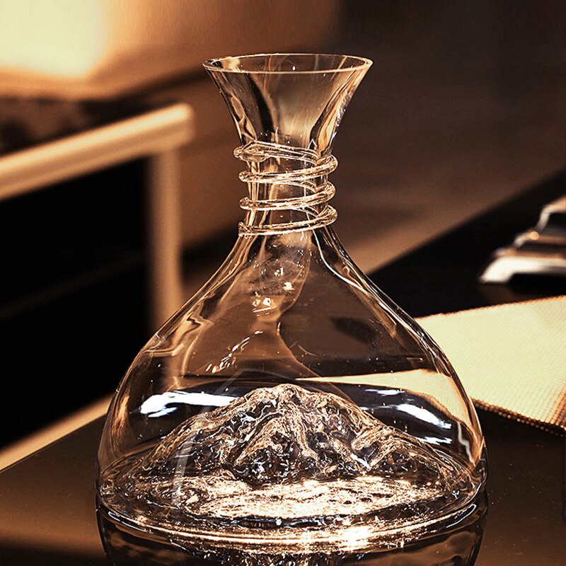 High Grade Iceberg Crystal Lead-free Glass Red Wine Decanter Fast Wine Dispenser Wine Set