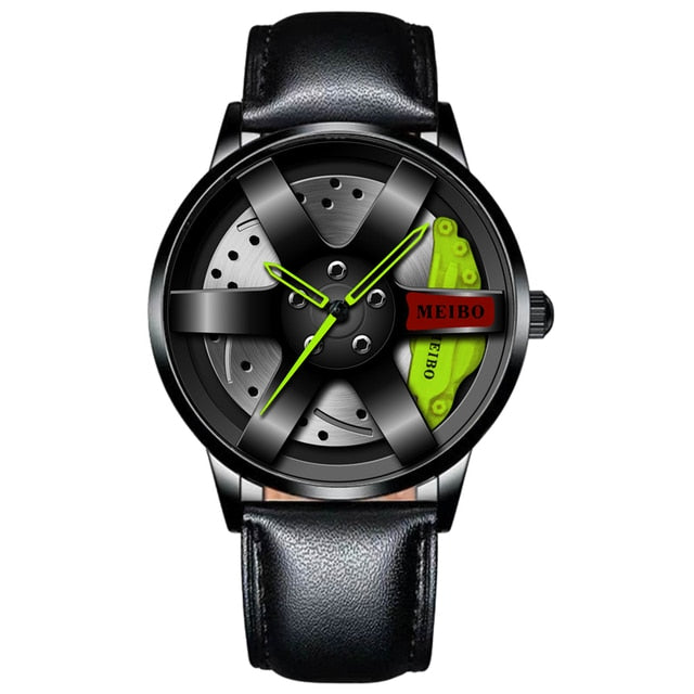 Fashion Mens Car Wheel Watches Luxury Stainless Steel Waterproof Watch for Men Quartz Wrist Watches Male Clock