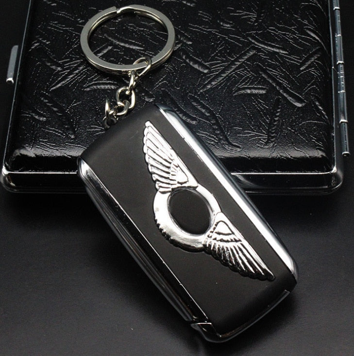 Creative Lighter Car Key Pendant Rechargeable Inflatable Metal Lighter Personality Fashion Funny Cool Gift Wholesale (Airless)