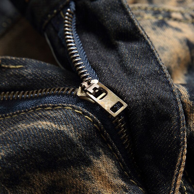 High Quality Male Straight Casual Designer Many Comfortable Men's Jeans Pants Trend Denim Trousers Splicing Jean