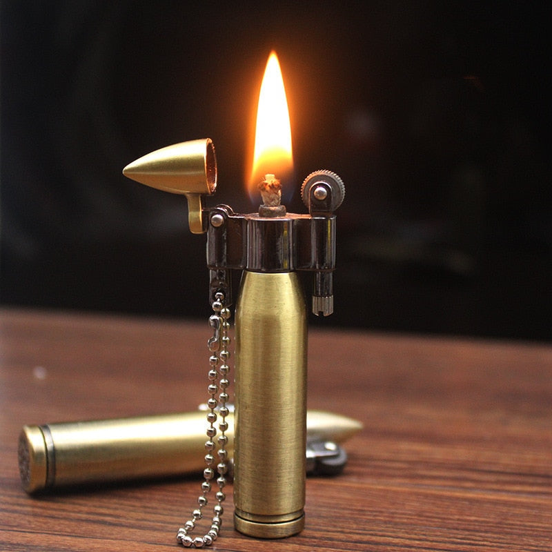 New Cigarette Lighters Gold Bar Shape Butane Gas Lighters Grinding Wheel  Metal Kerosene Lighter Accessories Gadgets For Men Gift –