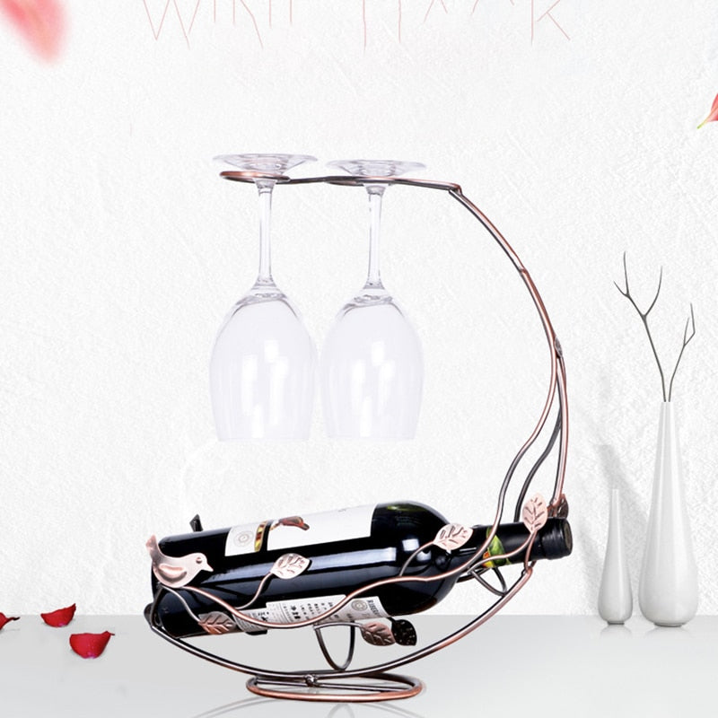 European Style Creative Wine Rack Hanging Wine Glass Holder Multifunctional Wine Bottle Display Stand Decorations Barware