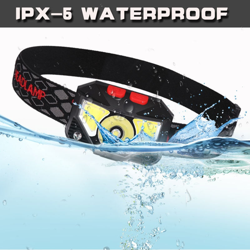 Hands free Motion Sensor Powerful LED Headlight Head Lamp Torch For Camping, fishing