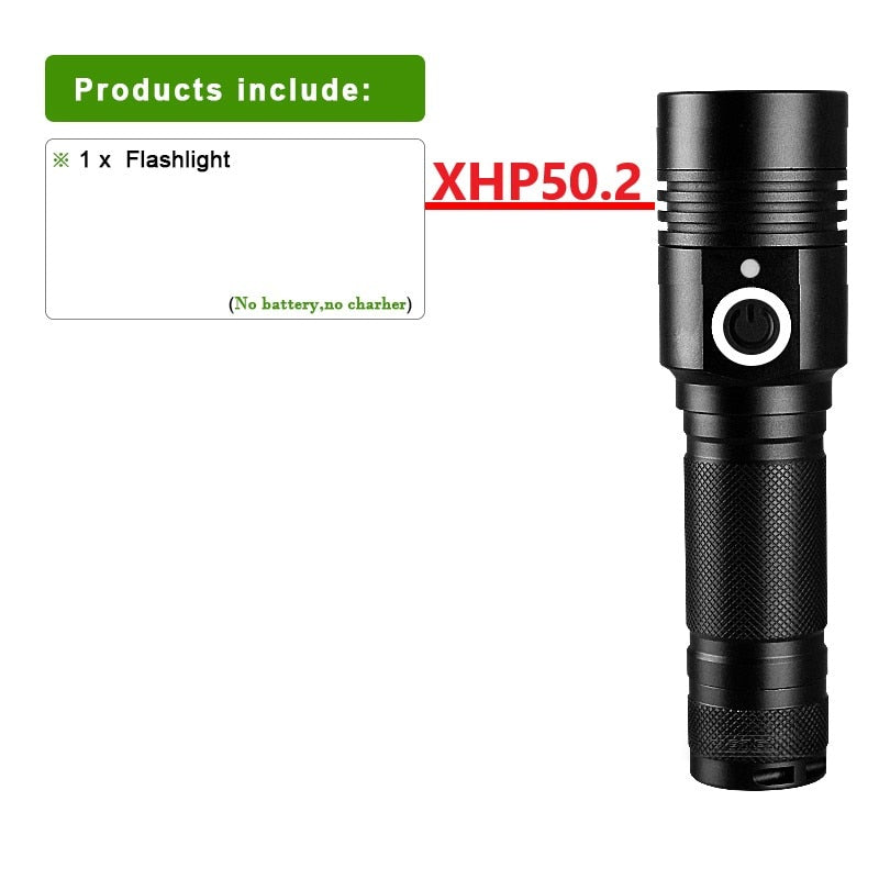 Super XHP120 Powerful Led Flashlight XHP90 High Power Torch light Rechargeable Tactical flashlight 18650