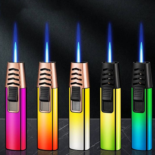 Metal Gradual Change Spray Gun Lighter Kitchen Lighter Household Small Tools Lighter BBQ Outdoor Lighter Practical Gadgets Gifts