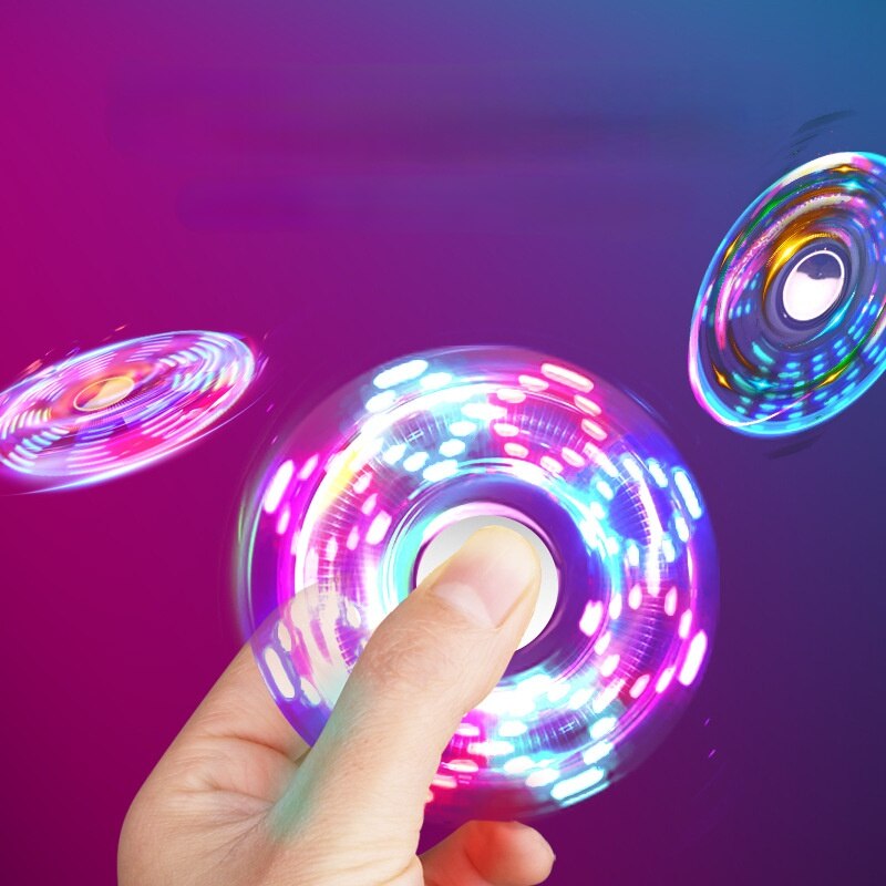 Creative With LED Light Fidget Spinner Inflatable Windproof Lighter Smoking Accessories For Men Smoking Accessories