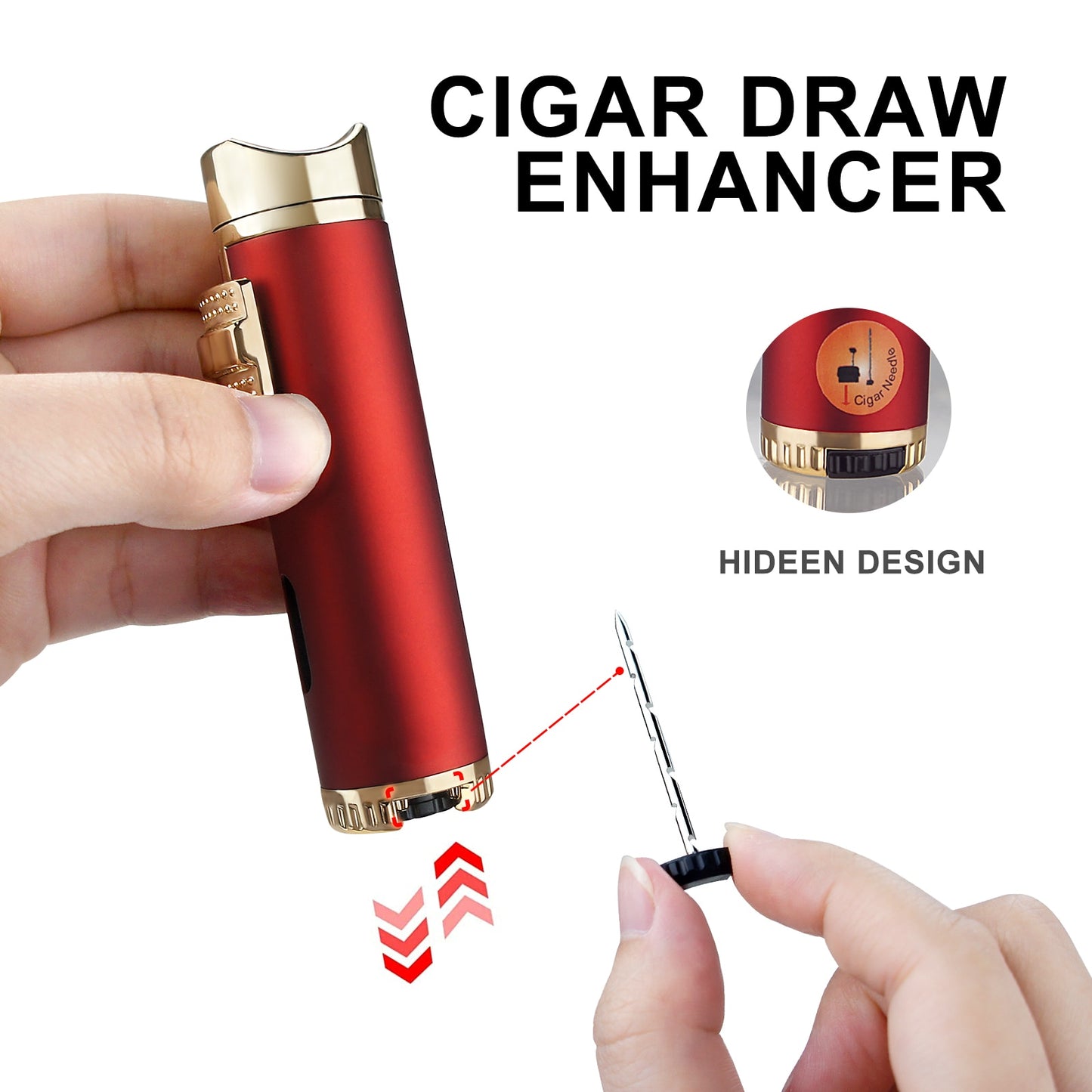 Cigar Lighter Windproof Mini Pocket 3 Jet Torch Blue Flame Butane Gas Torch Cigarette Lighters