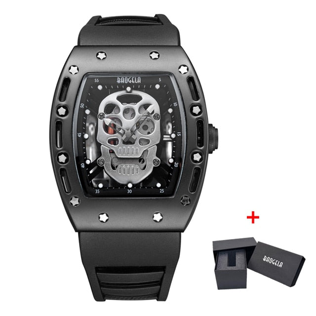 Pirate Skull Style Men Watch Military Waterproof Skeleton Wristwatch For Man Silicone Luminous Quartz Watch