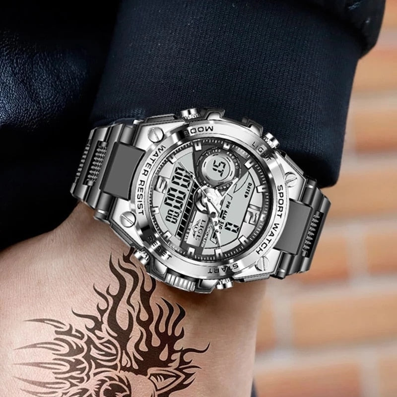 Men Military Watch Digital 50m Waterproof Wristwatch LED Quartz Clock Sport Watch
