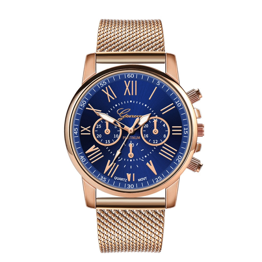 Watches Fashion Geneva Brand Roman Numeral Simple Clock