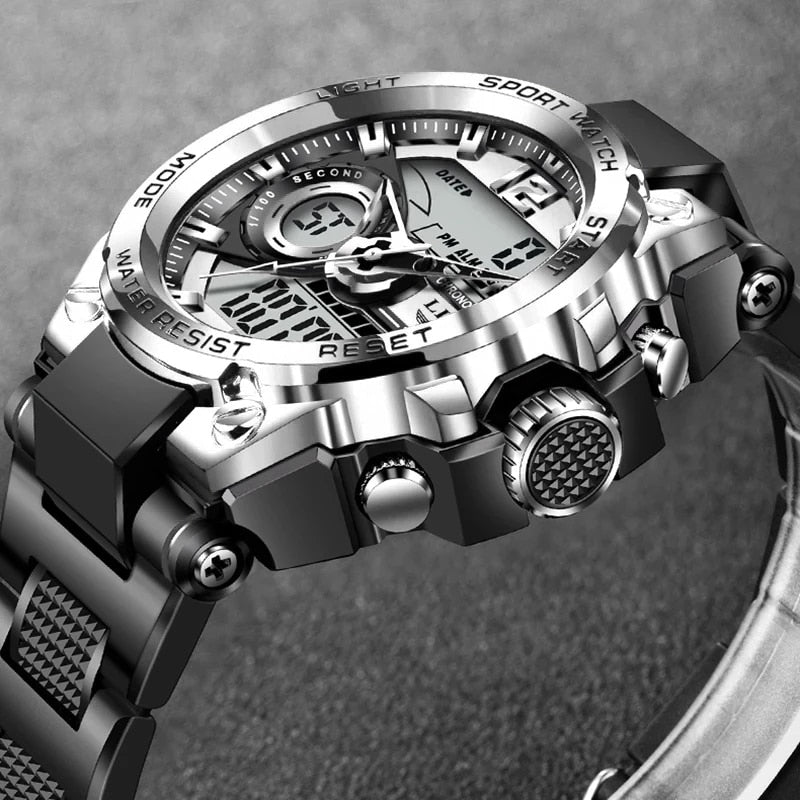 Men Military Watch Digital 50m Waterproof Wristwatch LED Quartz Clock Sport Watch