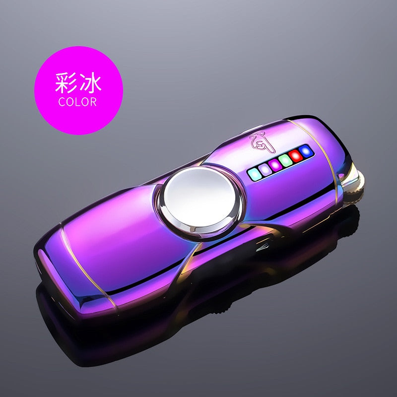 Creative With LED Light Fidget Spinner Inflatable Windproof Lighter Smoking Accessories For Men Smoking Accessories