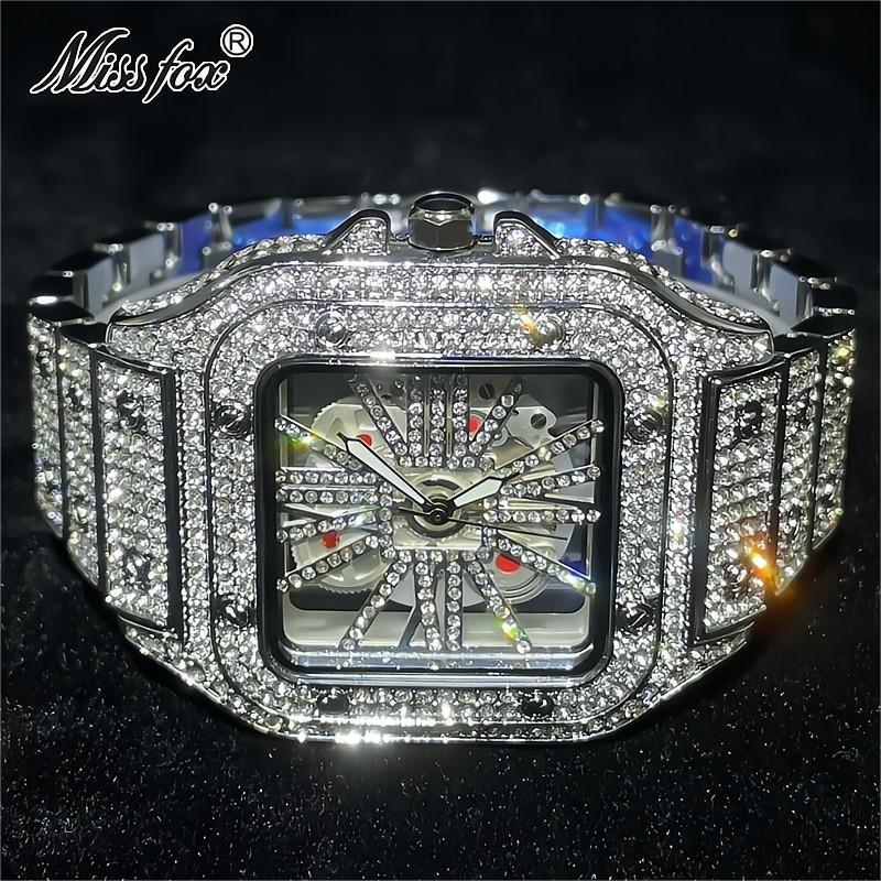 Iced Out Mens Watch Luxury Brand Waterproof Fashion Quartz Wristwatch Diamond Skeleton AAA Clocks