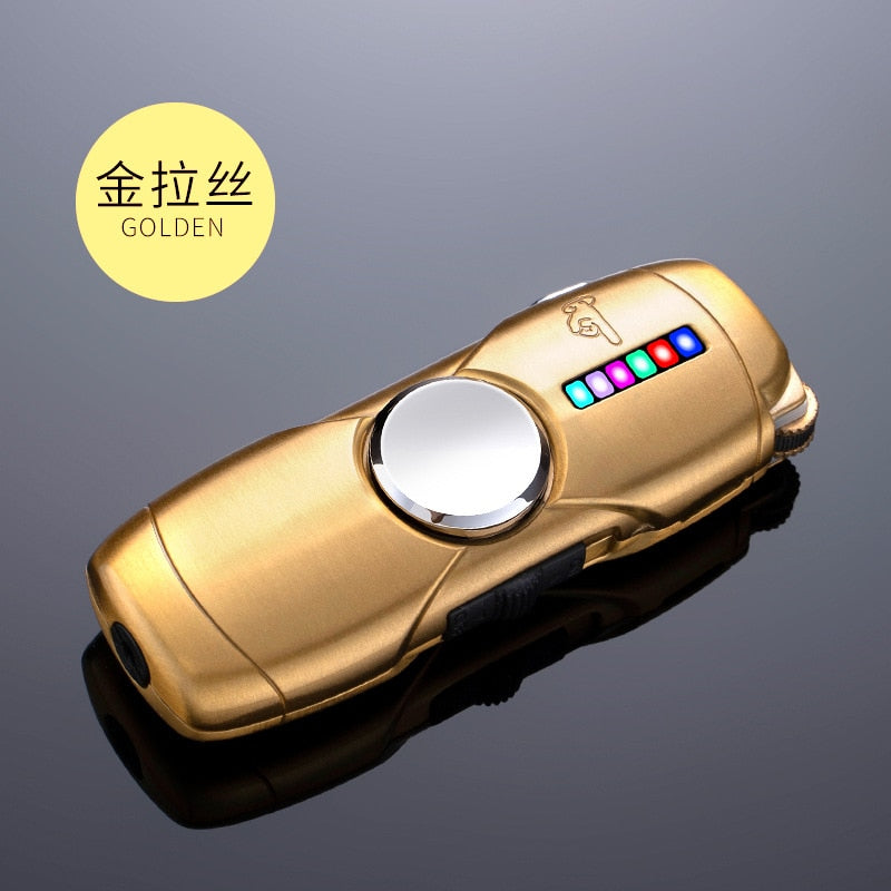 Creative With LED Light Fidget Spinner Inflatable Windproof Lighter Smoking Accessories For Men Smoking Accessories