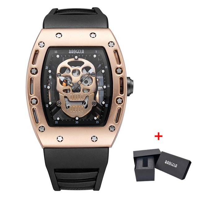 Pirate Skull Style Men Watch Military Waterproof Skeleton Wristwatch For Man Silicone Luminous Quartz Watch