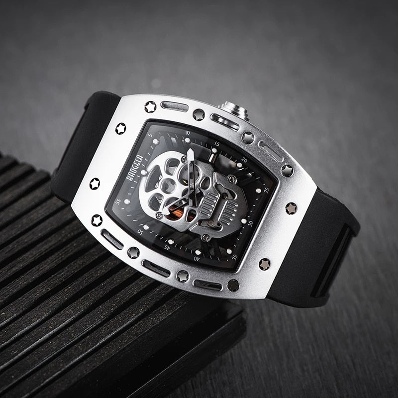 Pirate Skull Style Men Watch Military Waterproof Skeleton Wristwatch For Man Silicone Luminous Quartz Watch