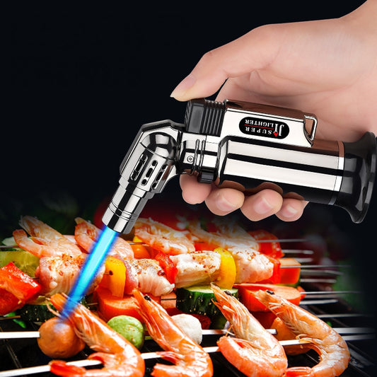 Gas Lighter Windproof BBQ Kitchen Cooking Jet Torch Turbine Lighter High Capacity Spray Gun Jewelry Metal Welding Gifts Lighter