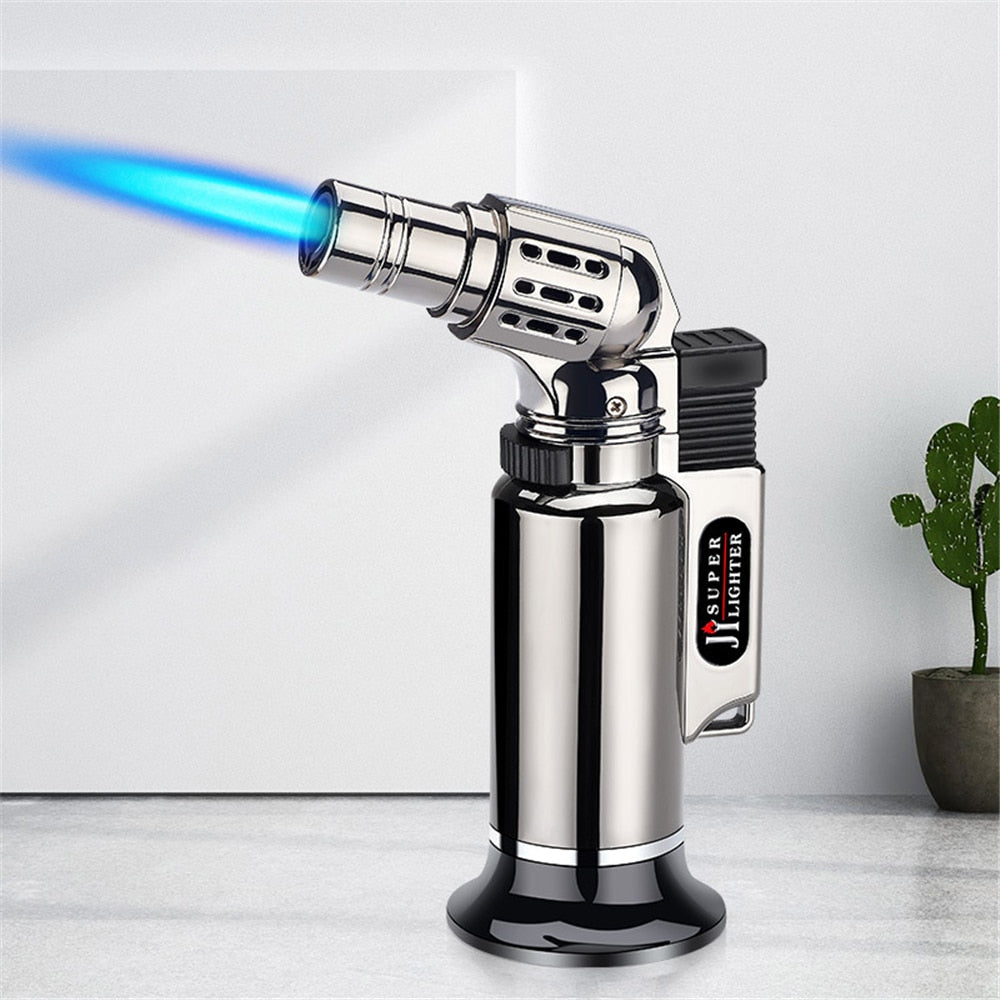Metal Windproof Turbo Gas Lighters Welding Torch Kitchen Cooking Adjustable Flame Powerful Spray Gun Cigar Lighter