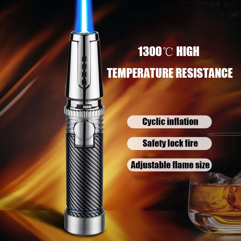 1300℃ Spray Gun Turbo Metal Blue Flame Gas Lighter
