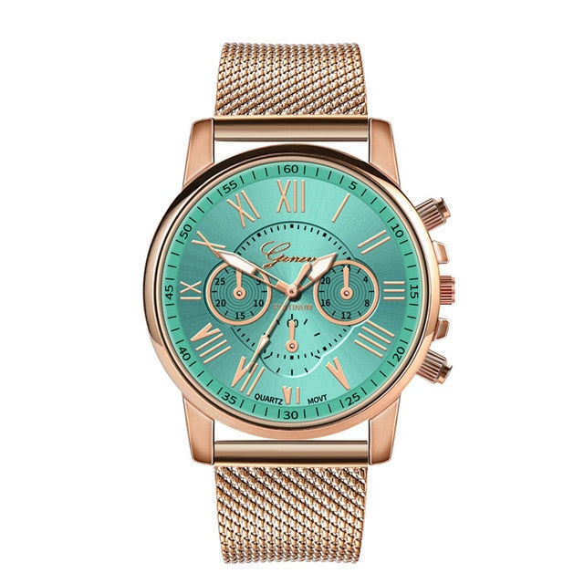Watches Fashion Geneva Brand Roman Numeral Simple Clock
