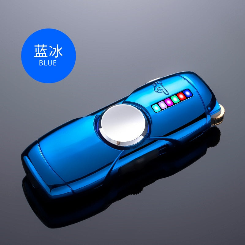 Creative With LED Light Fidget Spinner Inflatable Windproof Lighter Smoking Accessories For Men Smoking Accessories