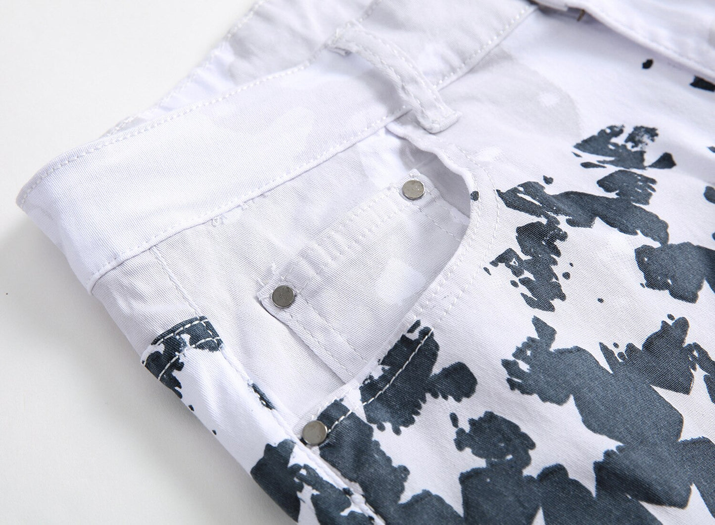 American Flag Printed Streetwear Casual Pants Fashion Straight Denim Trousers