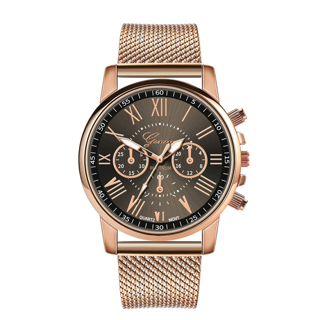 Watches Fashion Geneva Brand Roman Numeral Simple Clock