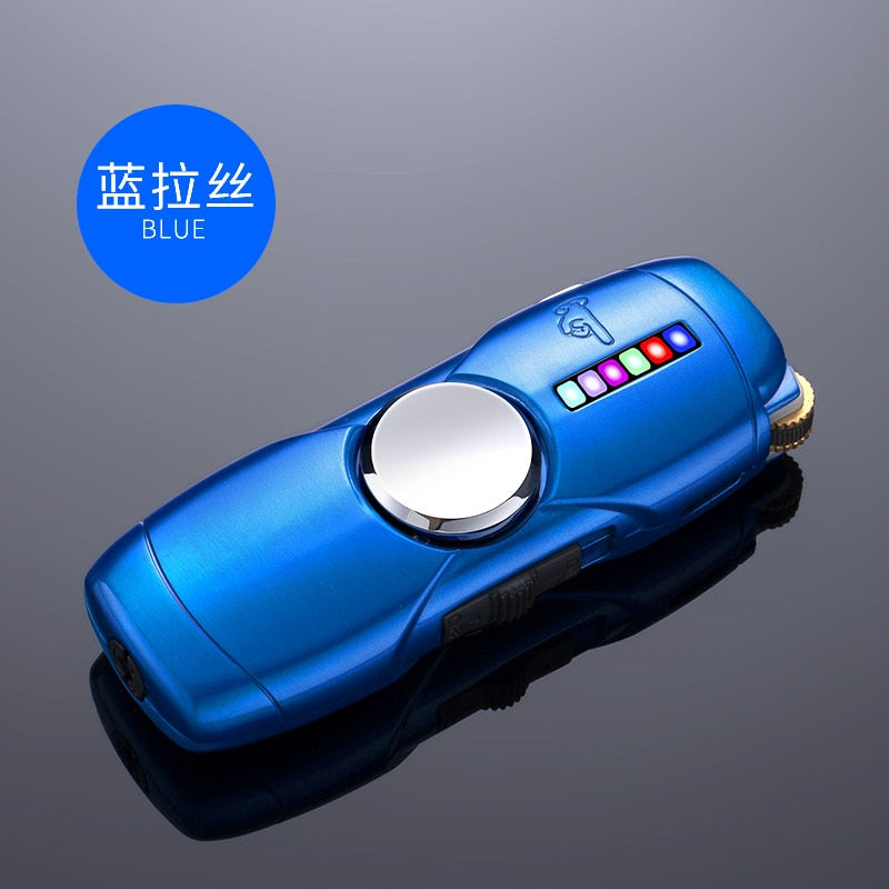 Creative With LED Light Fidget Spinner Inflatable Windproof Lighter Smoking Accessories For Men Smoking Accessories