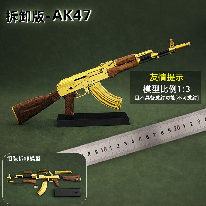 2023 1:3 Scale Glock G34 TTI Taran Tactical Alloy G17 AK47 Mini Pistol Keychain Toy Free Assembly Mini Gun Fidget Toy