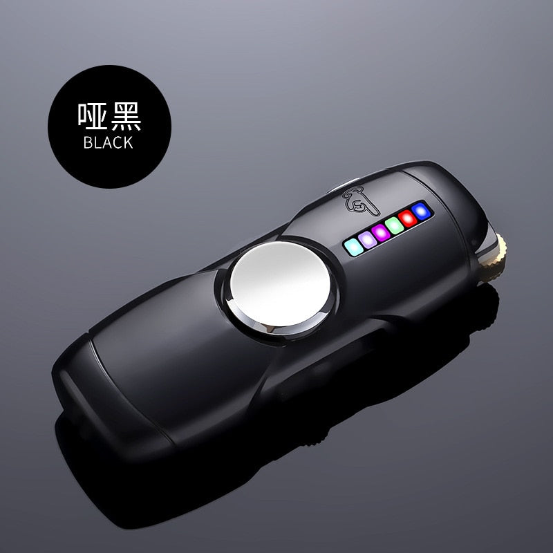 Creative With LED Light Fidget Spinner Inflatable Windproof Lighter Smoking Accessories For Men Smoking Accessories