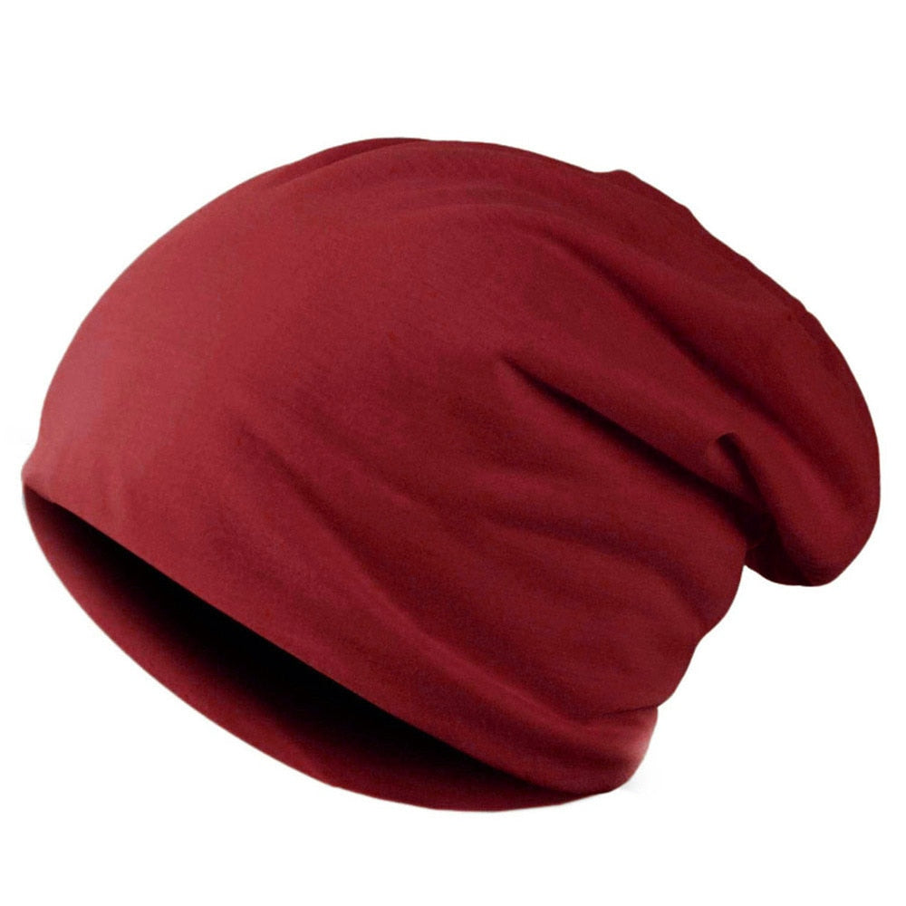 Solid Color Beanies Hats For Man Male Classical Bonnet Caps Soft Cotton Windproof Skullies