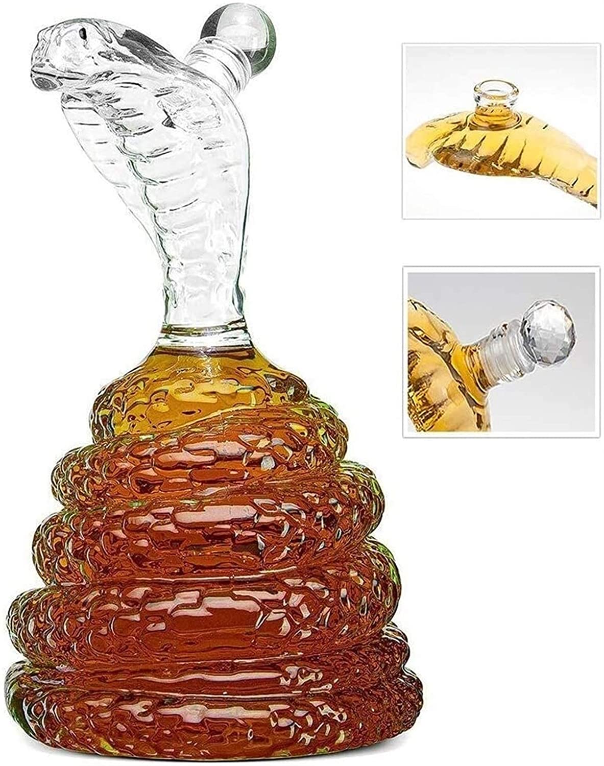 Zodiac Snake Cobra Whiskey Decanter For Wine Glass Cognac Rum Craft Transparent Empty Wine Bottle Party Bar Tools