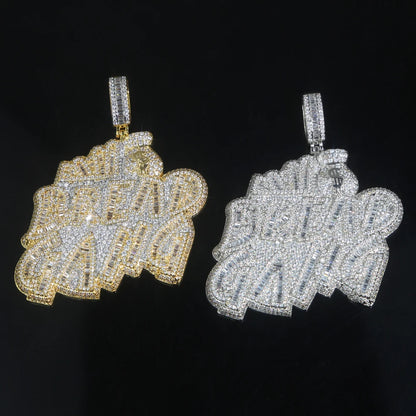 Letters Necklace For Men Bling Micro Pave 5A CZ Cubic Zirconia Money Bag Pendant Iced Out