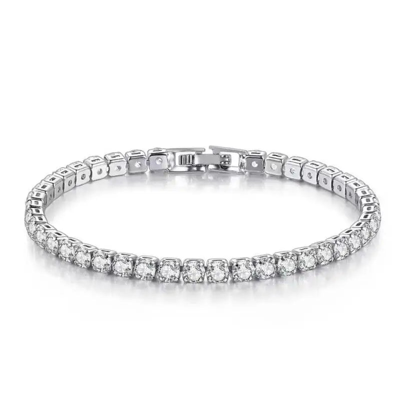 3/3.5/4/5mm Real Moissanite Bracelet Sparkling S925 Sterling Silver Luxury Wedding Party Diamond Jewelry