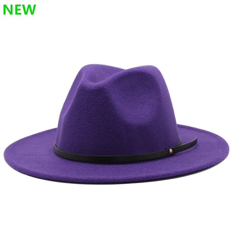 Wool Vintage Gangster Trilby Felt Fedora Hat With Wide Brim Gentleman Elegant Winter Autumn Jazz Caps