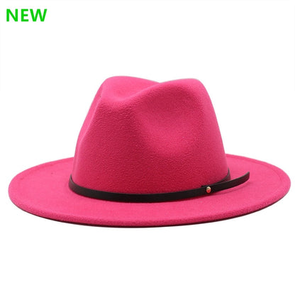 Wool Vintage Gangster Trilby Felt Fedora Hat With Wide Brim Gentleman Elegant Winter Autumn Jazz Caps