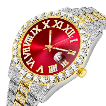 Iced Out Watch Men Luxury Brand Full Diamond Mens Watches AAA CZ Quartz Watch Waterproof