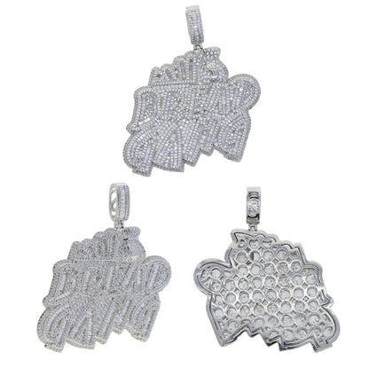 Letters Necklace For Men Bling Micro Pave 5A CZ Cubic Zirconia Money Bag Pendant Iced Out