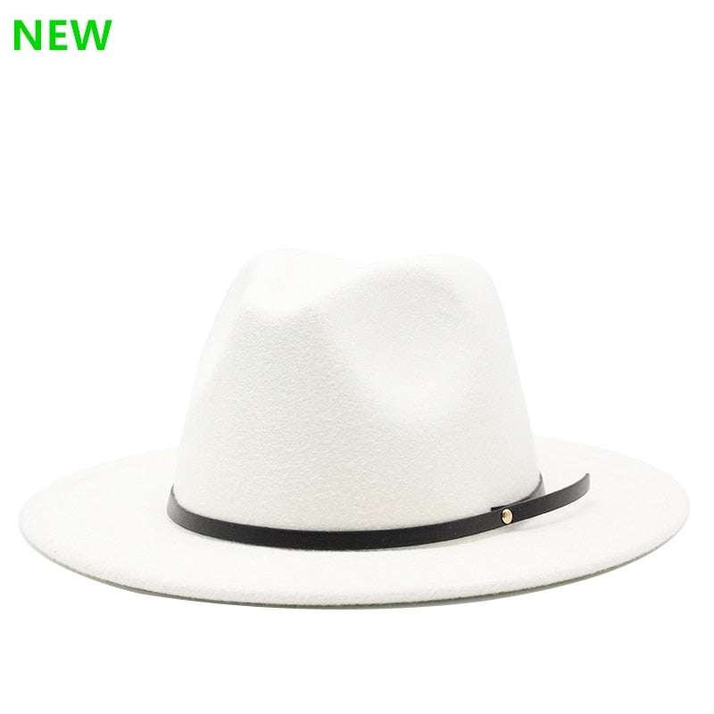 Wool Vintage Gangster Trilby Felt Fedora Hat With Wide Brim Gentleman Elegant Winter Autumn Jazz Caps