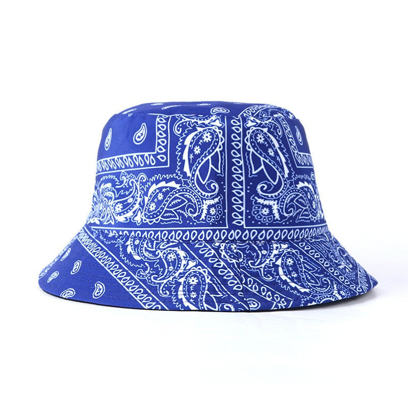 New Unisex Pattern Cotton Bucket Hat Men Women Cotton Double-Sided Sun Cap Summer Panama Fashion Fold Sun Fishing Fisherman Hats