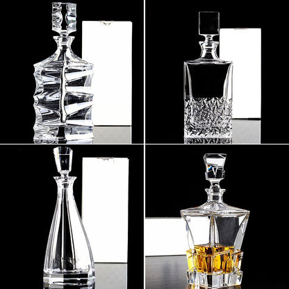 Crystal Glass Wine Red Bottle + Cups Wine Decanter Whiskey Liqour Pourer Home Bar Vodka Beer Bottle Jar Jug