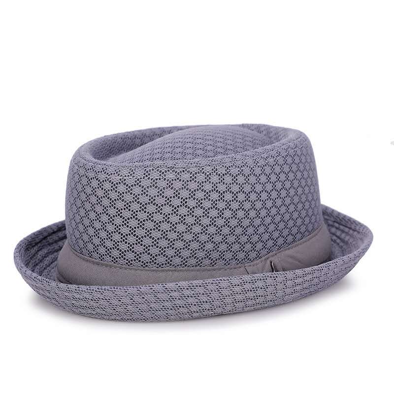 England jazz hat breathable mesh flat hat  visor straw hat beach hat Retro cap Foldable cap sun hat casual Panama hat