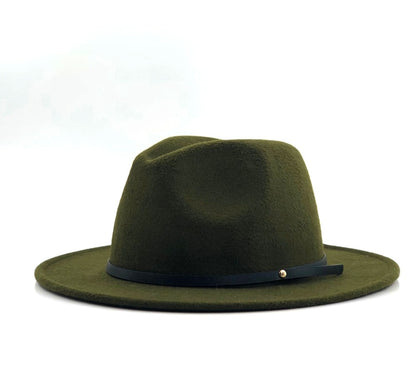 Wool Vintage Gangster Trilby Felt Fedora Hat With Wide Brim Gentleman Elegant Winter Autumn Jazz Caps